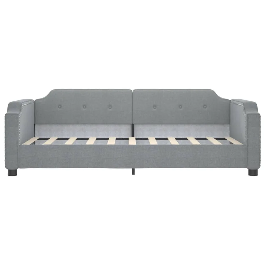 Lit de jour gris clair 100x190 cm tissu - 3