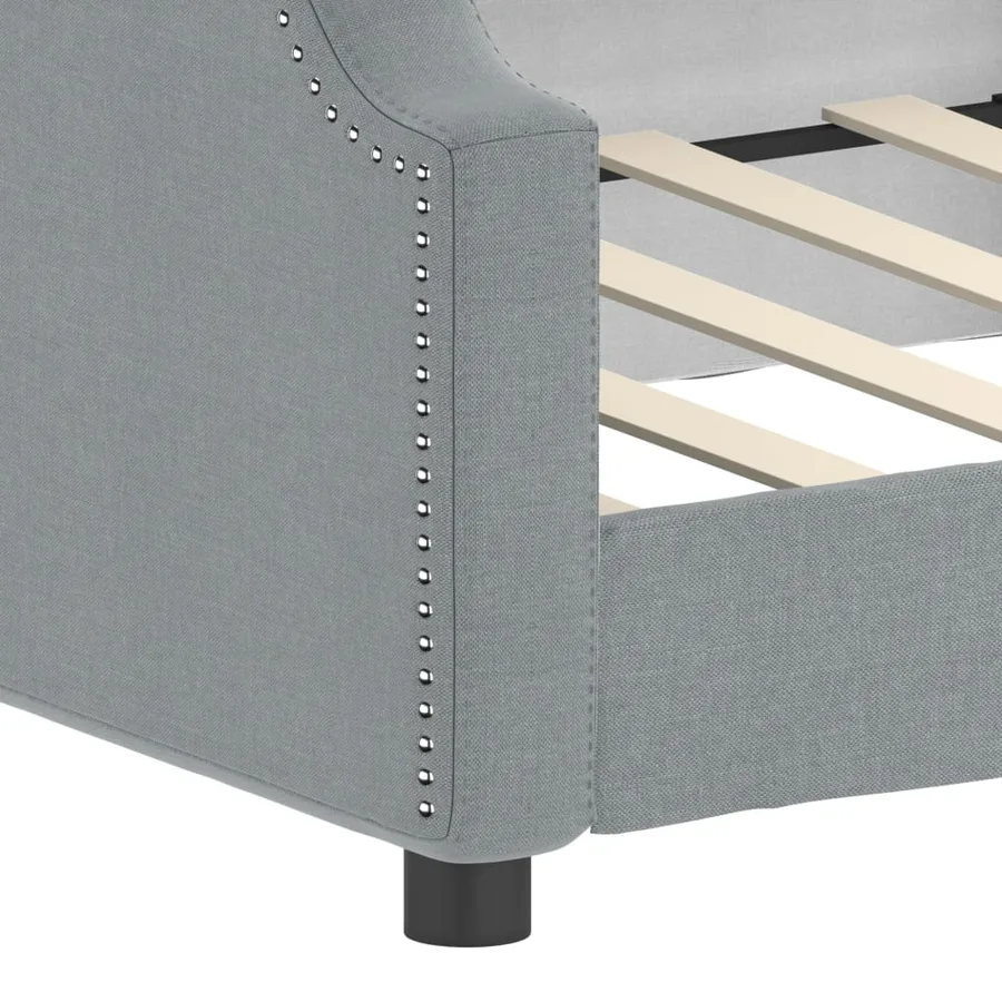 Lit de jour gris clair 100x190 cm tissu - 6