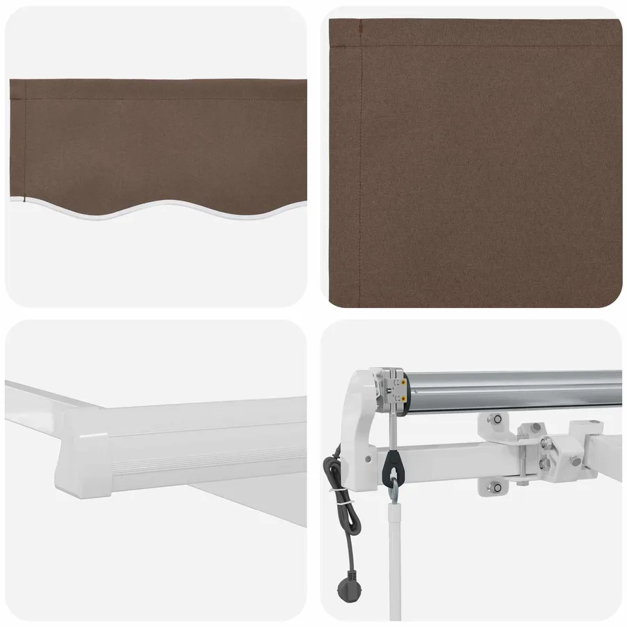 Auvent Rétractable Taupe 2,5 x 2 m tissu - 4
