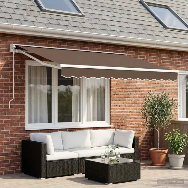 Auvent rétractable manuel Taupe 3 x 2,5 m