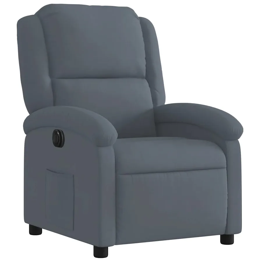 Fauteuil inclinable électrique Gris foncé Velours - 4