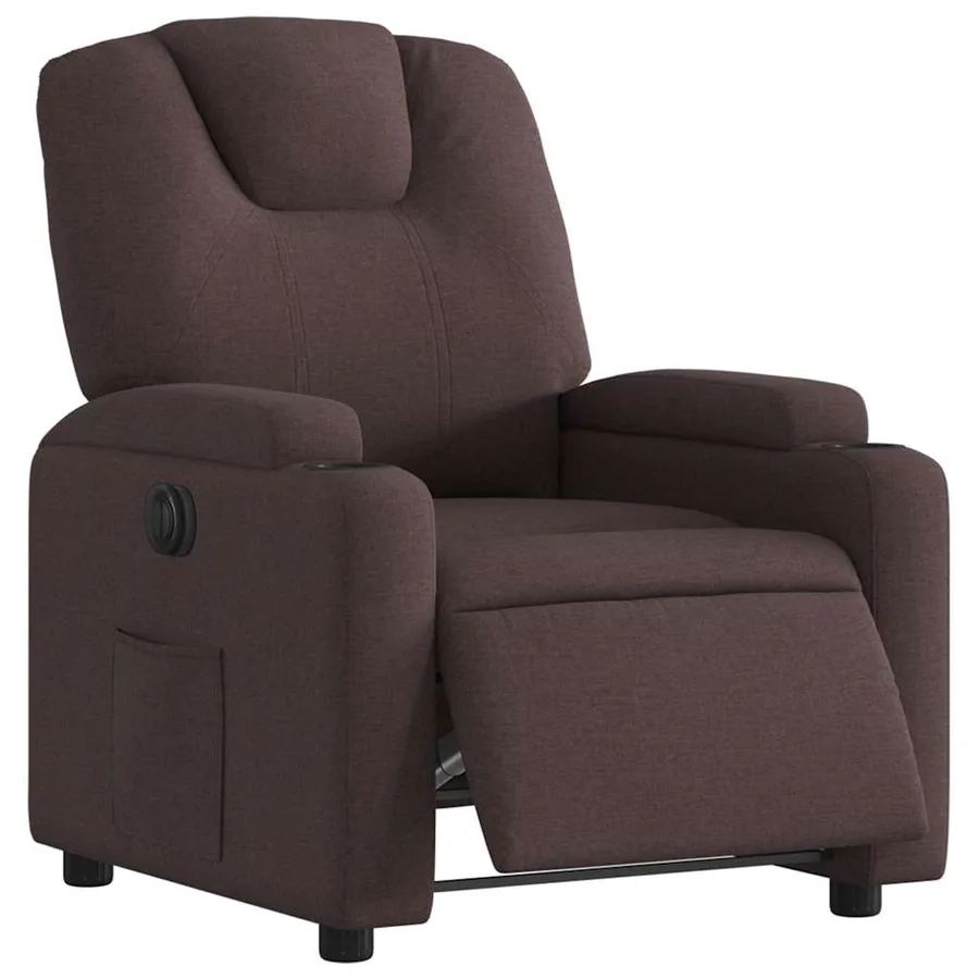 Fauteuil inclinable électrique Marron foncé Tissu - 3