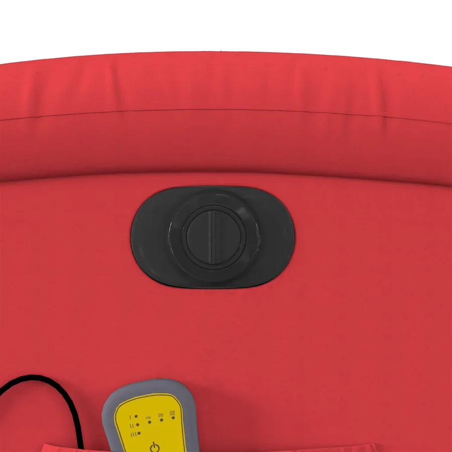 Fauteuil de massage inclinable électrique rouge similicuir - 12
