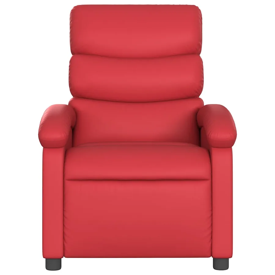 Fauteuil de massage inclinable électrique rouge similicuir - 9