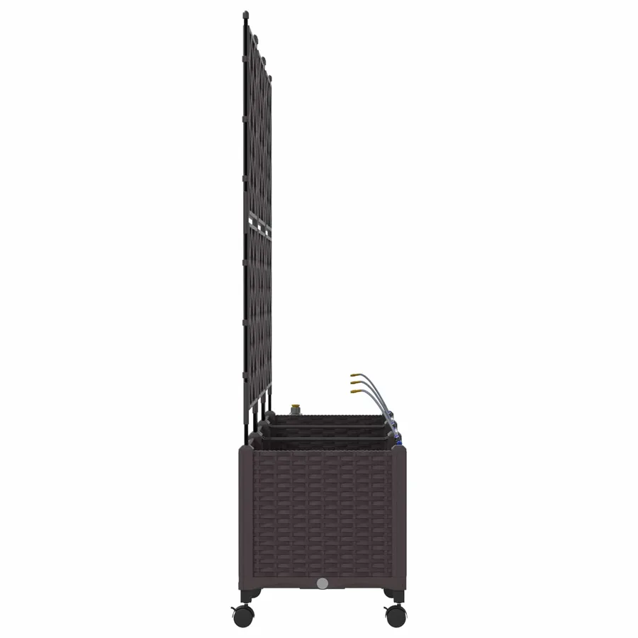 Porte-plante de jardin avec irrigation et roues 3 pc Marron PP - 3