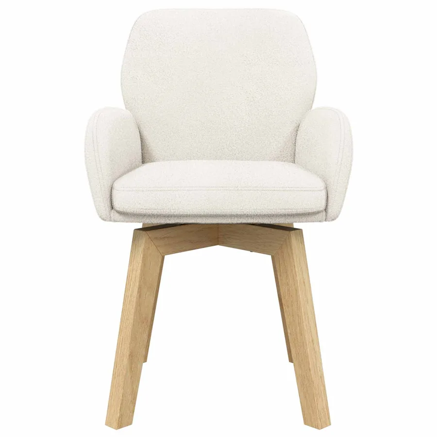 Chaises de salle à manger pivotantes 2 pcs Bouclé Crème - 3