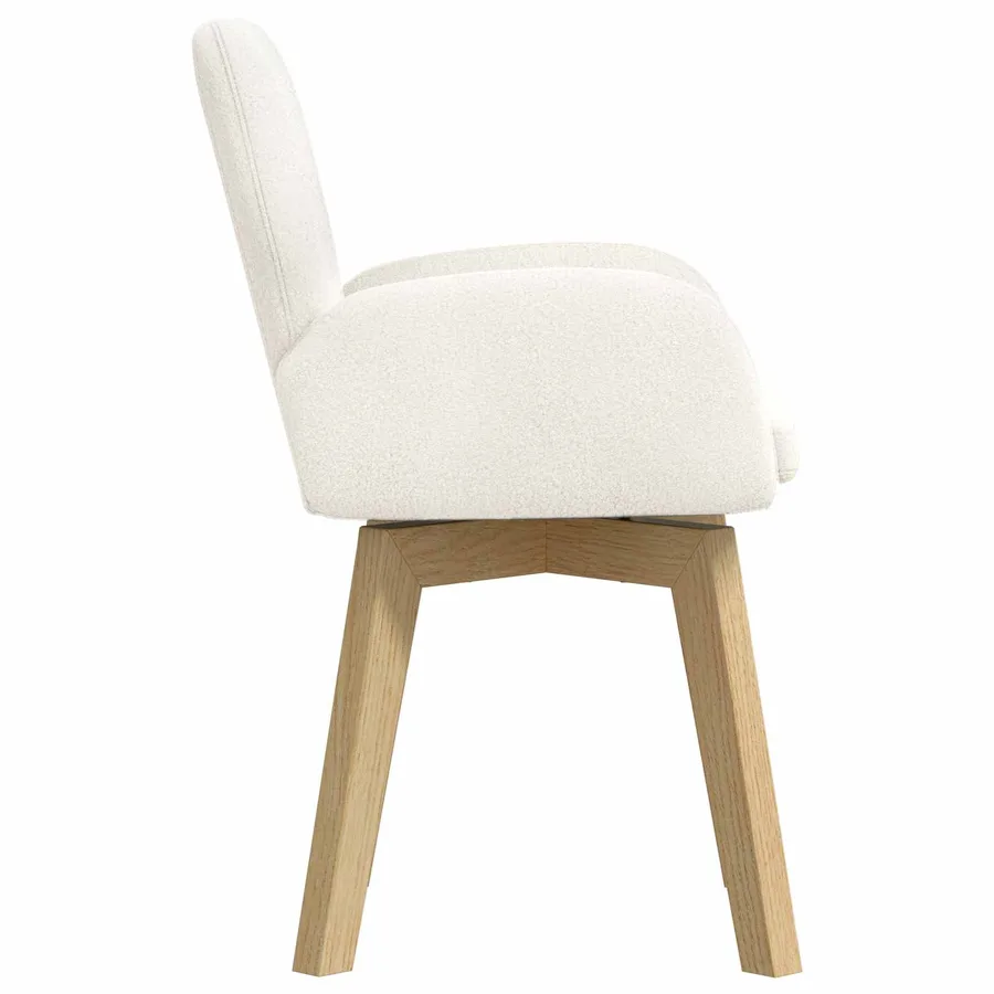 Chaises de salle à manger pivotantes 2 pcs Bouclé Crème - 4