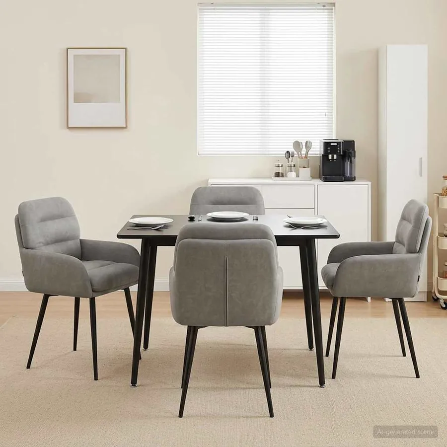 Chaises de salle à manger 4 pcs Velours Gris clair