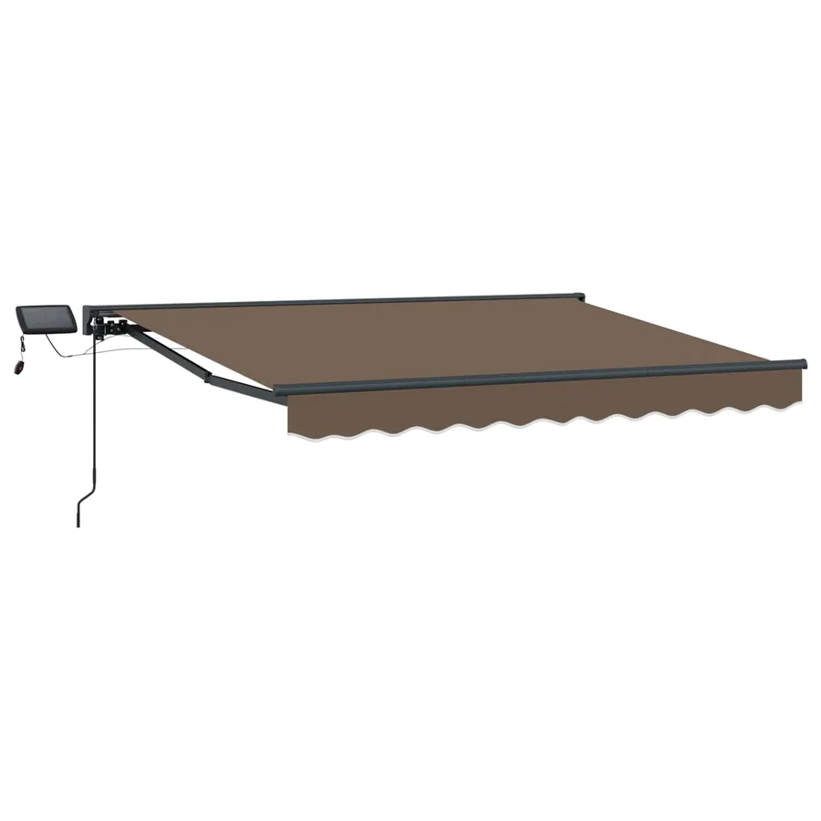 Cadre de store manuel avec LEDs Taupe 3 x 2,5 m - 2