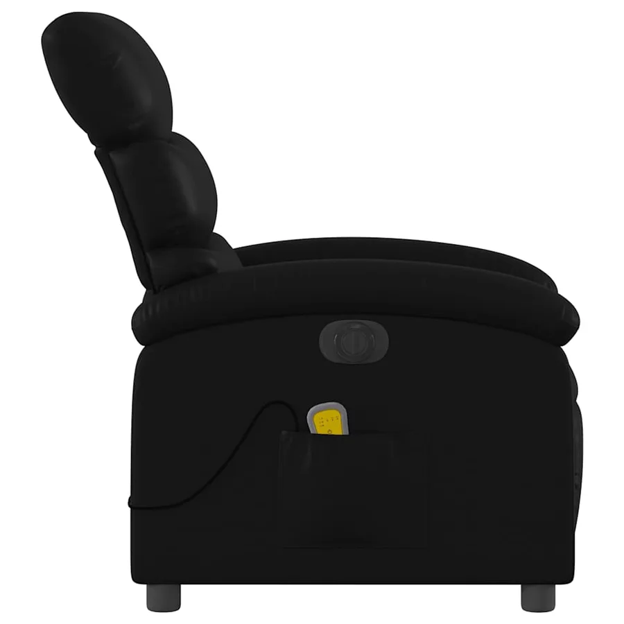 Fauteuil de massage inclinable électrique noir similicuir - 10