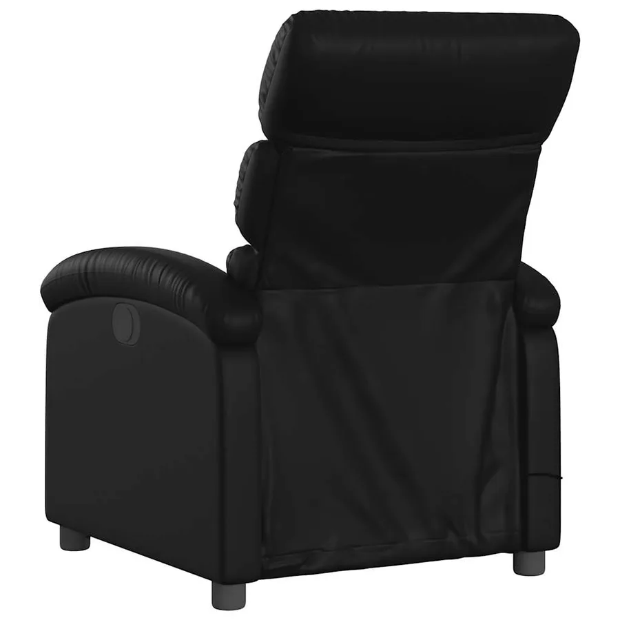 Fauteuil de massage inclinable électrique noir similicuir - 5