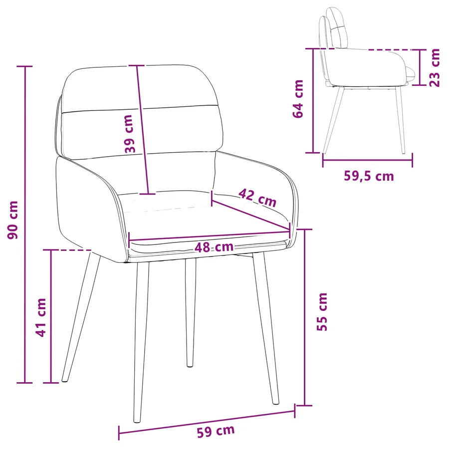 Chaises de salle à manger 6 pcs Velours Vert Mer - 8