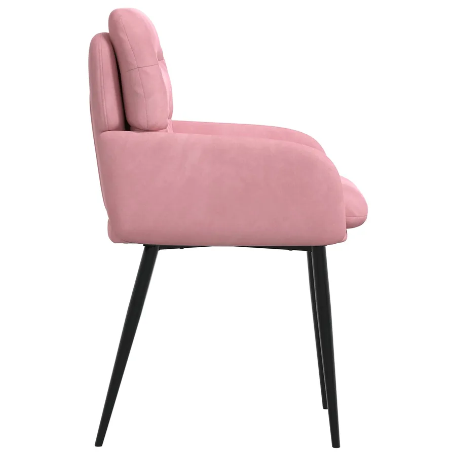 Chaises de salle à manger 2 pcs Velours Rose 59 x 59,5 x 90 cm - 4