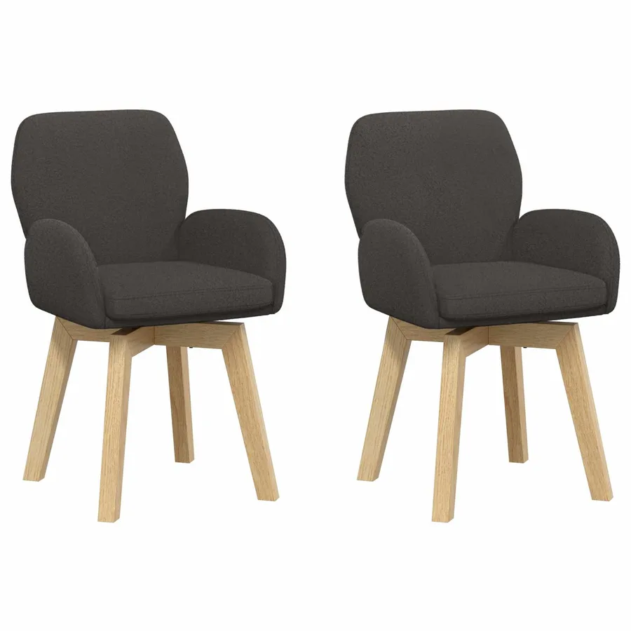Chaises de salle à manger pivotantes 2 pcs Bouclé Gris foncé - 2