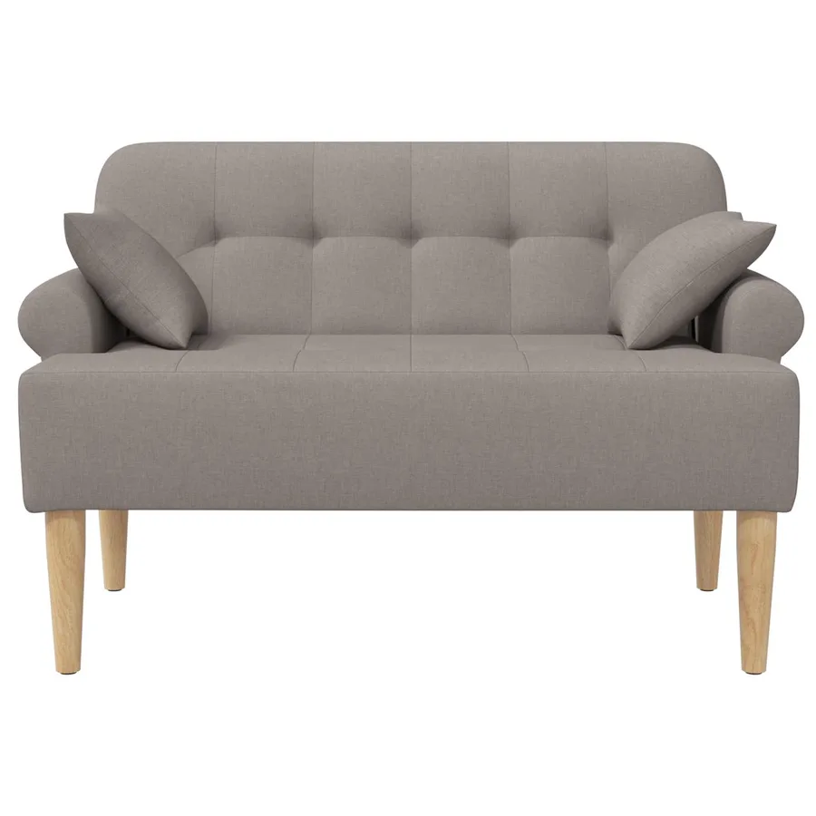 Canapé love seat avec capitonnage en boutons Taupe Tissu - 3