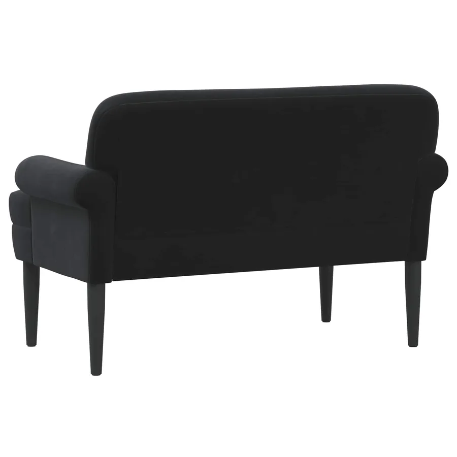 Canapé love seat avec capitonnage en boutons Noir Velours - 5