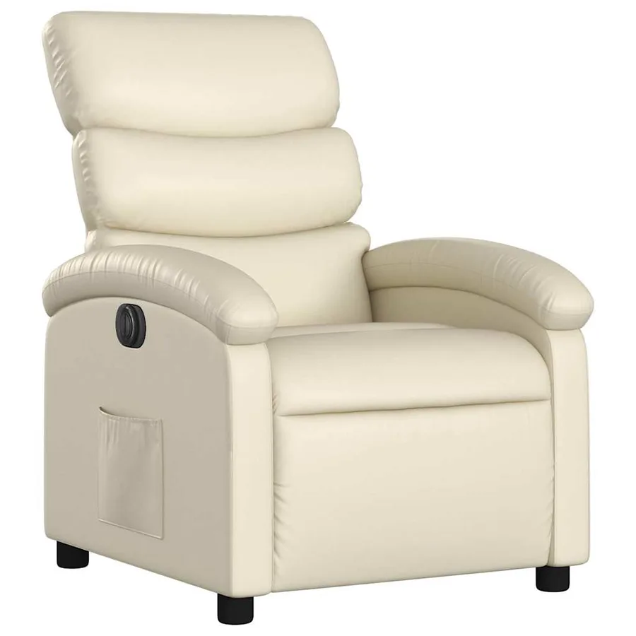 Fauteuil inclinable électrique Crème Similicuir - 4