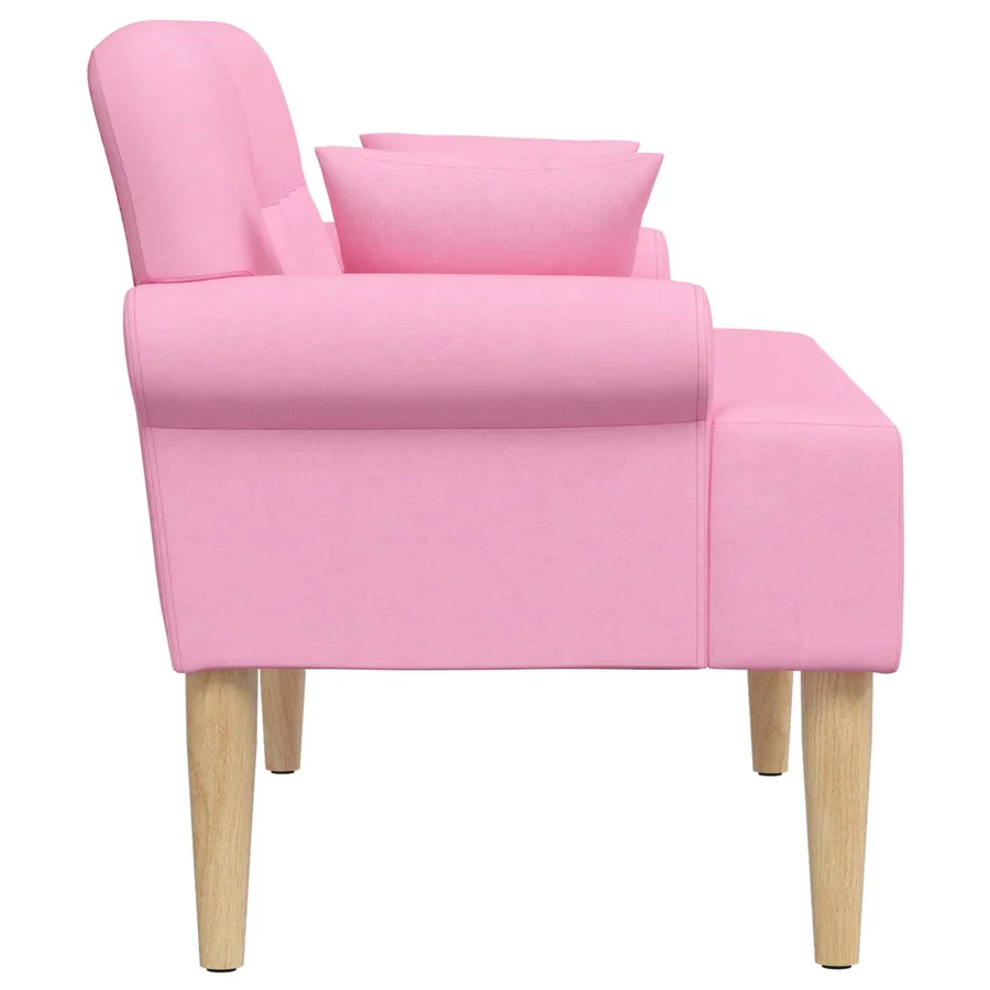 Canapé love seat avec capitonnage en boutons Rose Tissu - 4