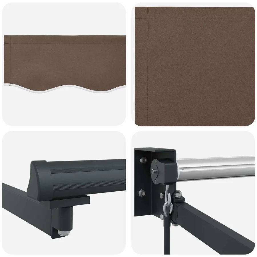 Store rétractable manuel avec LEDs Taupe - 5