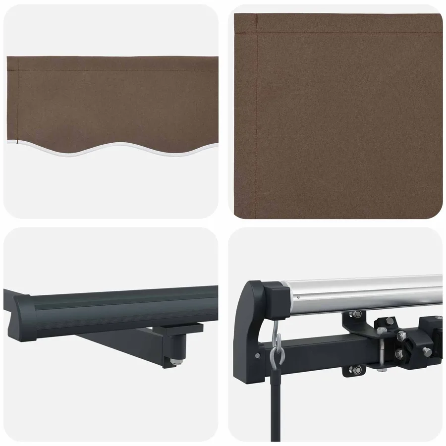 Auvent rétractable Taupe 400 × 300 cm Polyester et Aluminium - 4