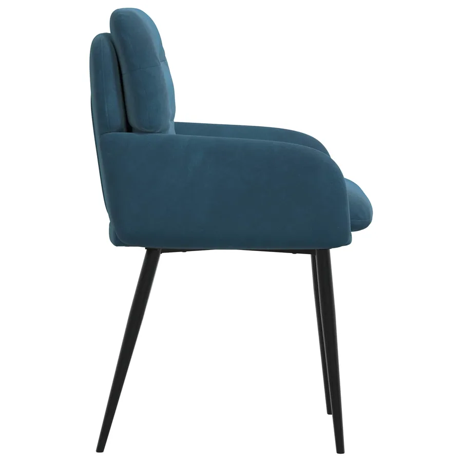 Chaises de salle à manger 6 pcs Velours Bleu 59 x 59,5 x 90 cm - 4