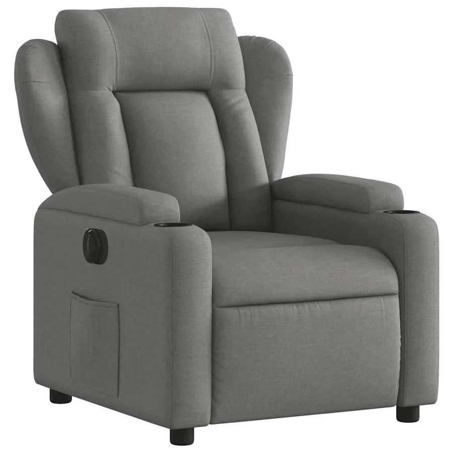 Fauteuil inclinable électrique Gris foncé Tissu - 4