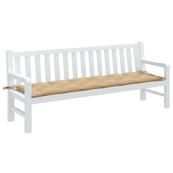 Coussin de banc de jardin beige mélangé 200x50x7 cm tissu