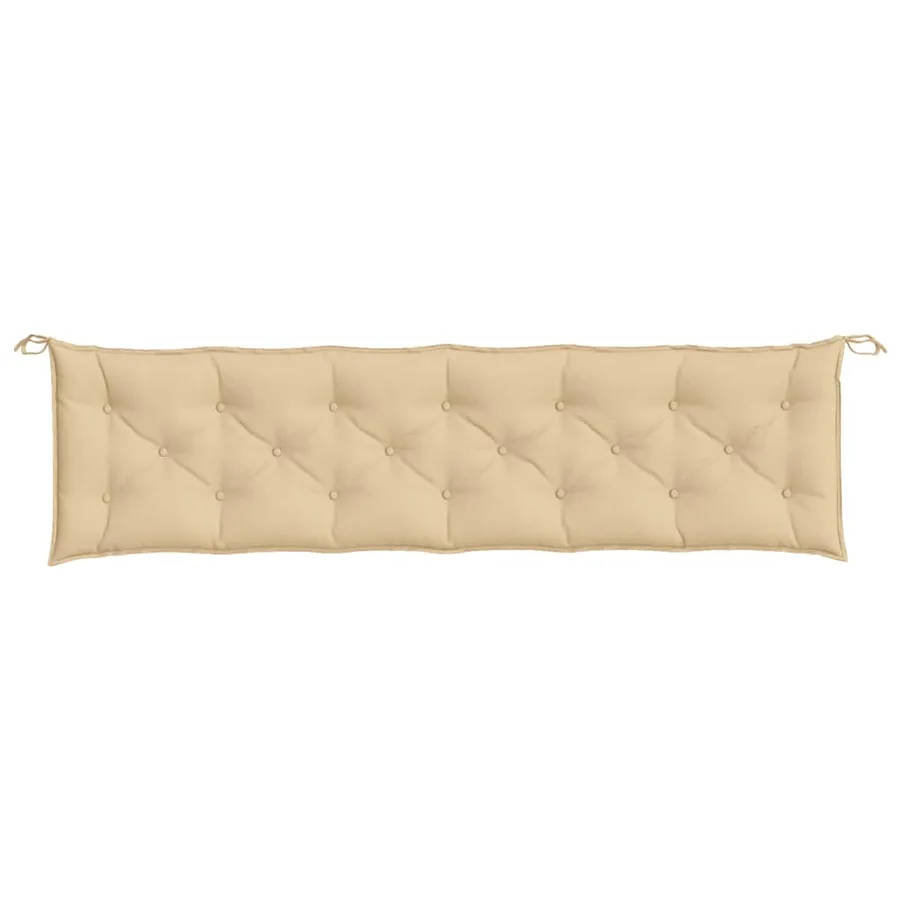 Coussin de banc de jardin beige mélangé 200x50x7 cm tissu - 4