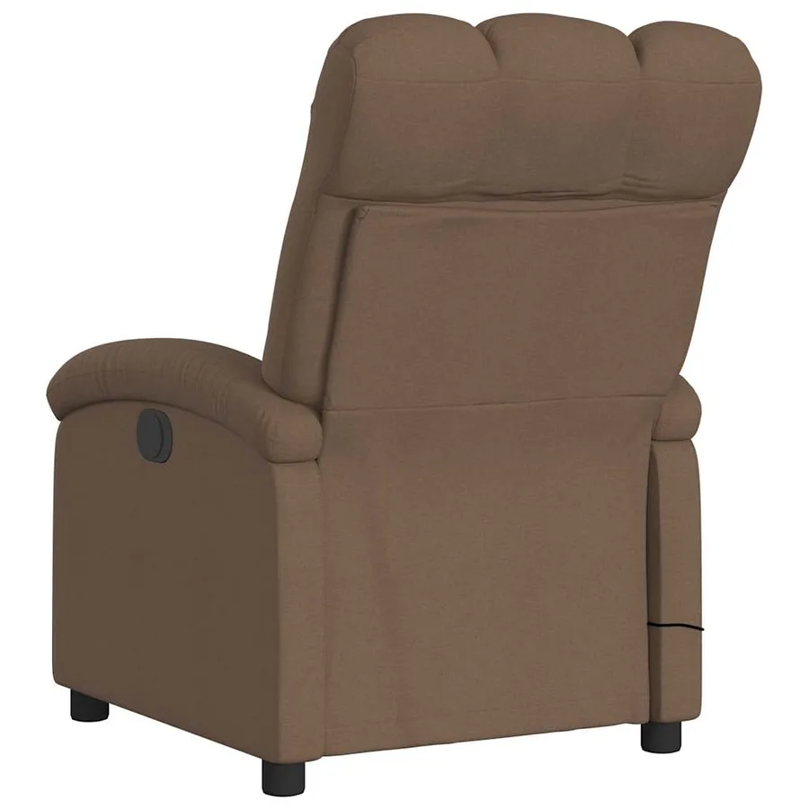 Fauteuil inclinable de massage électrique marron tissu - 5