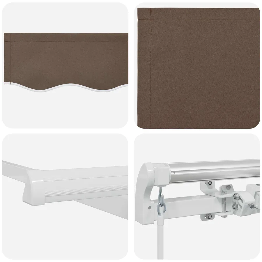 Auvent rétractable Taupe 600 × 300 cm Polyester et Aluminium - 4