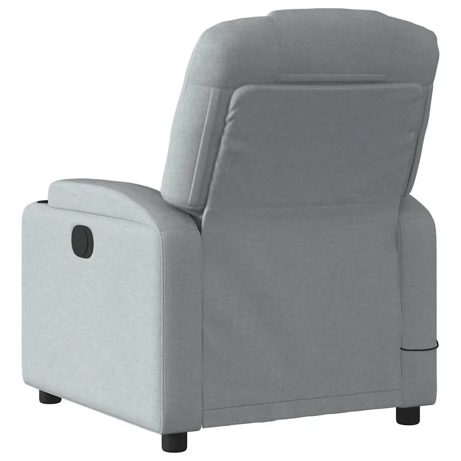 Fauteuil de massage inclinable électrique gris clair tissu - 5