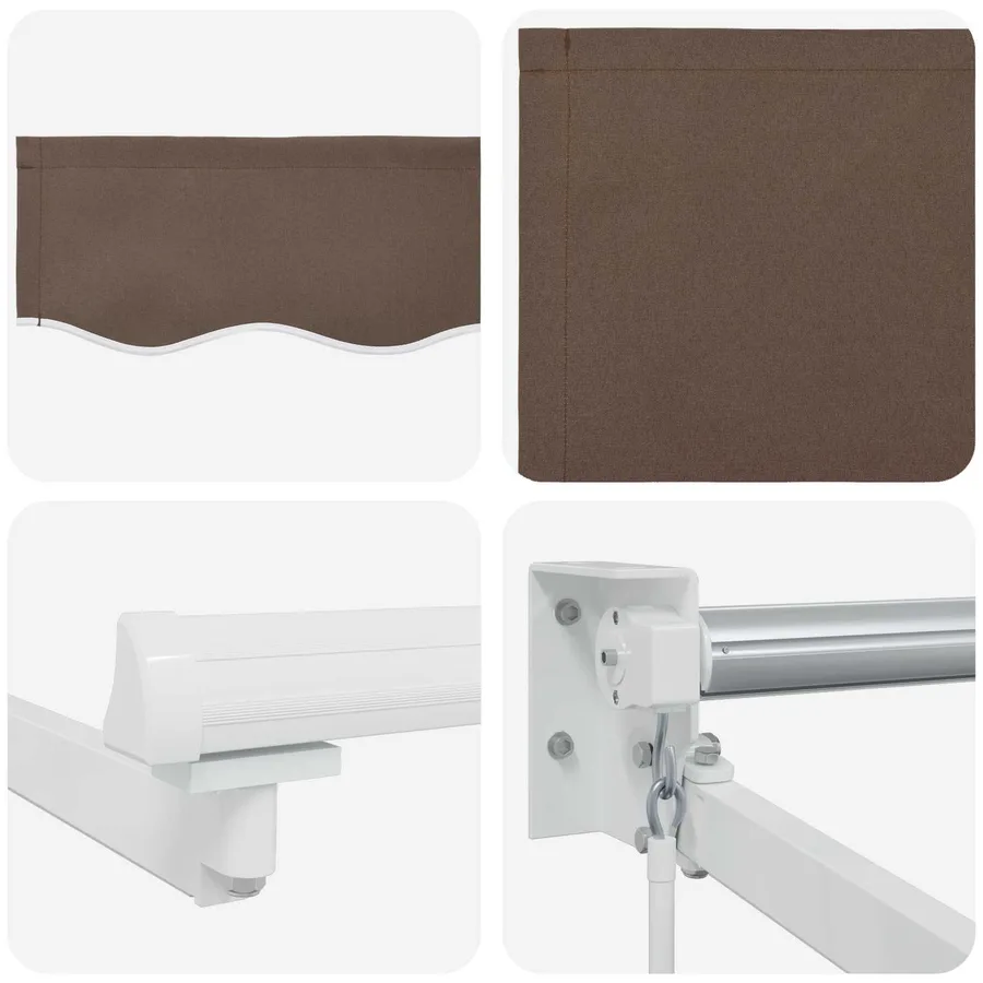 Auvent rétractable Taupe 4 x 2 m 100% Polyester et Aluminium - 4