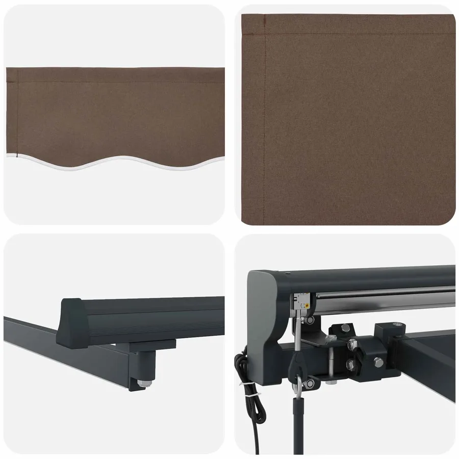 Auvent rétractable électrique Taupe 4 x 2 m - 6