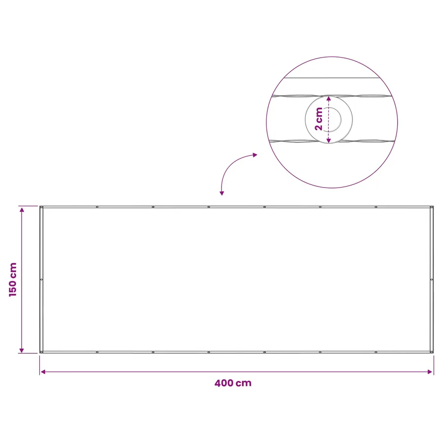 Écran de confidentialité pour balcon 150 x 400 cm - 8