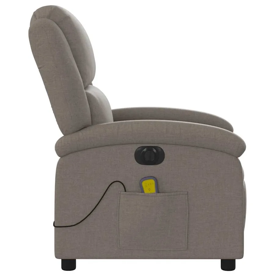 Fauteuil de massage inclinable électrique Taupe Tissu - 10