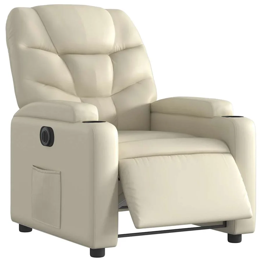 Fauteuil inclinable électrique Crème Similicuir - 3