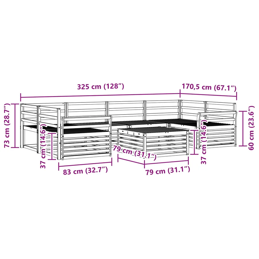 Ensemble de canapés d'extérieur 7 pc Blanc - 8