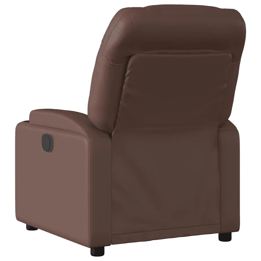 Fauteuil de massage inclinable électrique marron similicuir - 5