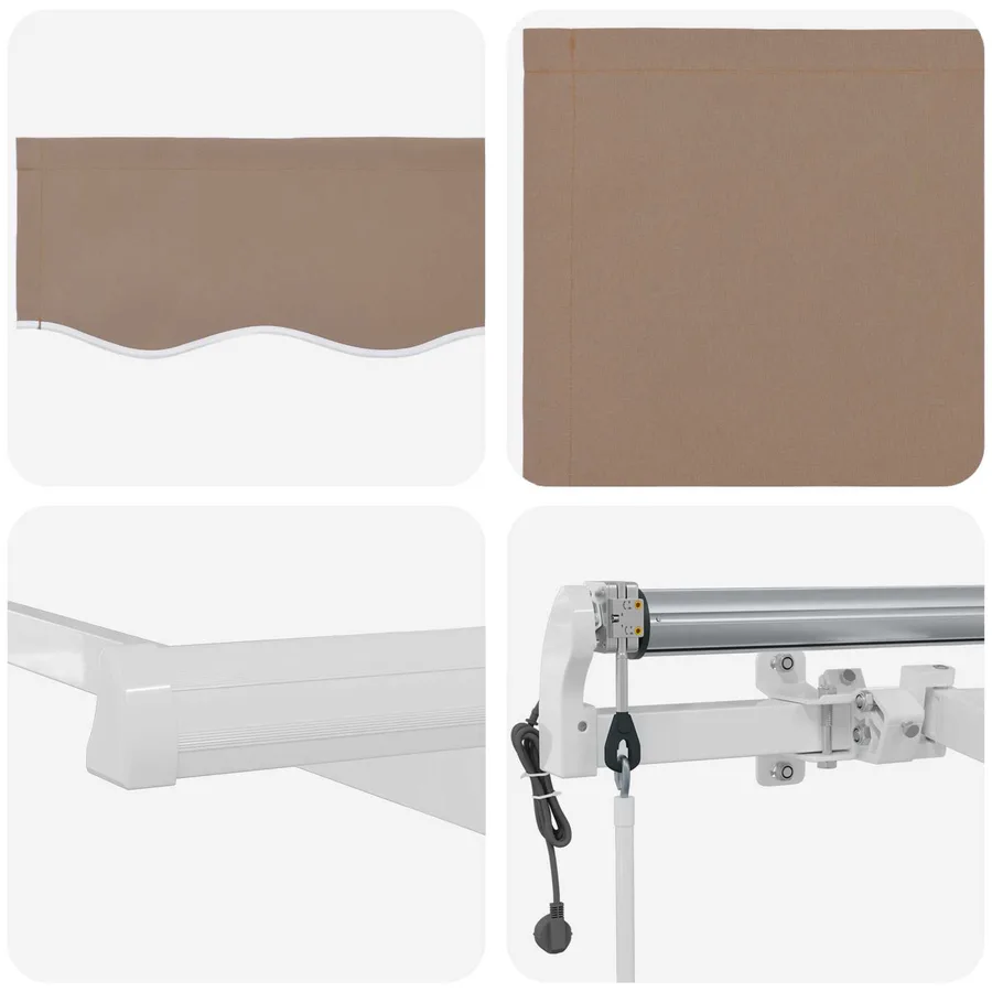 Auvent Rétractable Taupe 3 x 2 m tissu - 4