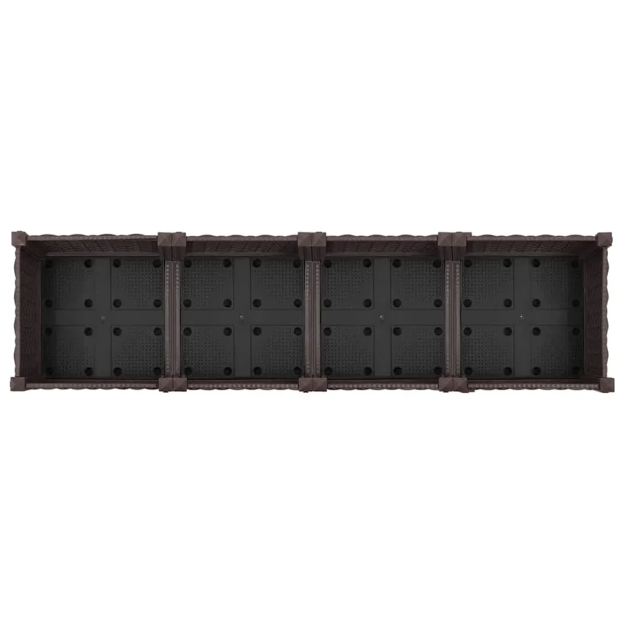 Jardinière avec Roues Marron 160 x 40 x 29 cm PP - 5