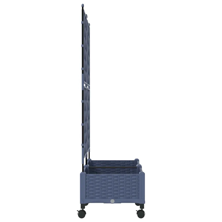 Bac de jardin avec treillis et roues 2 pc Gris PP - 3