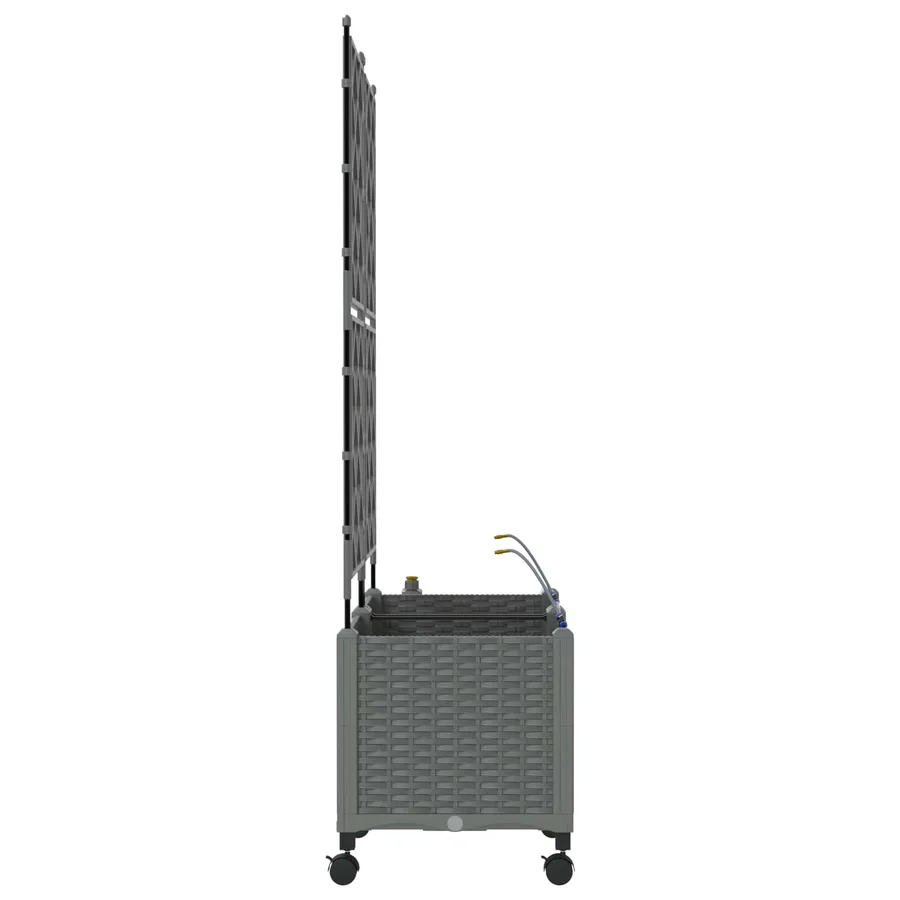 Porte-plante de jardin avec irrigation et roues 2 pc Gris clair - 3