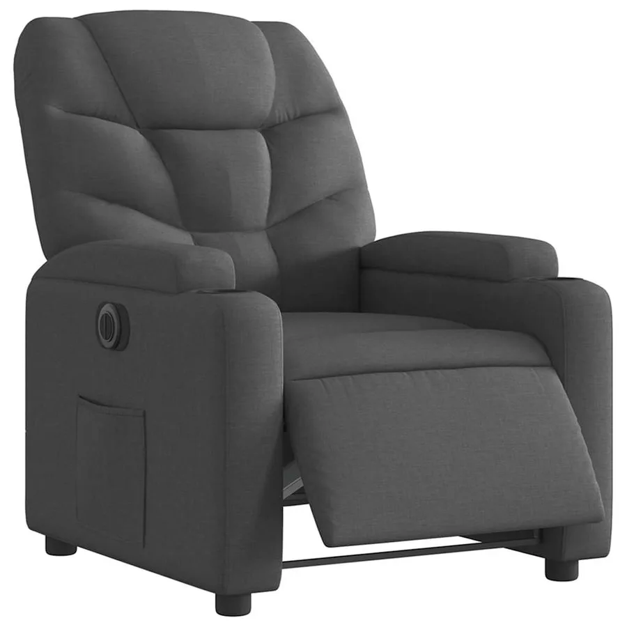 Fauteuil inclinable électrique Noir Tissu - 3