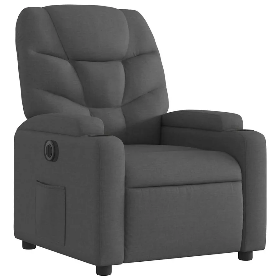 Fauteuil inclinable électrique Noir Tissu - 4