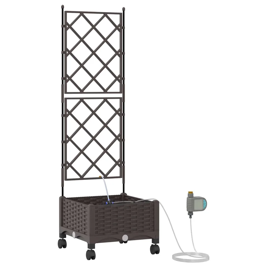 Porte-plante de jardin avec irrigation et roues Marron PP - 2