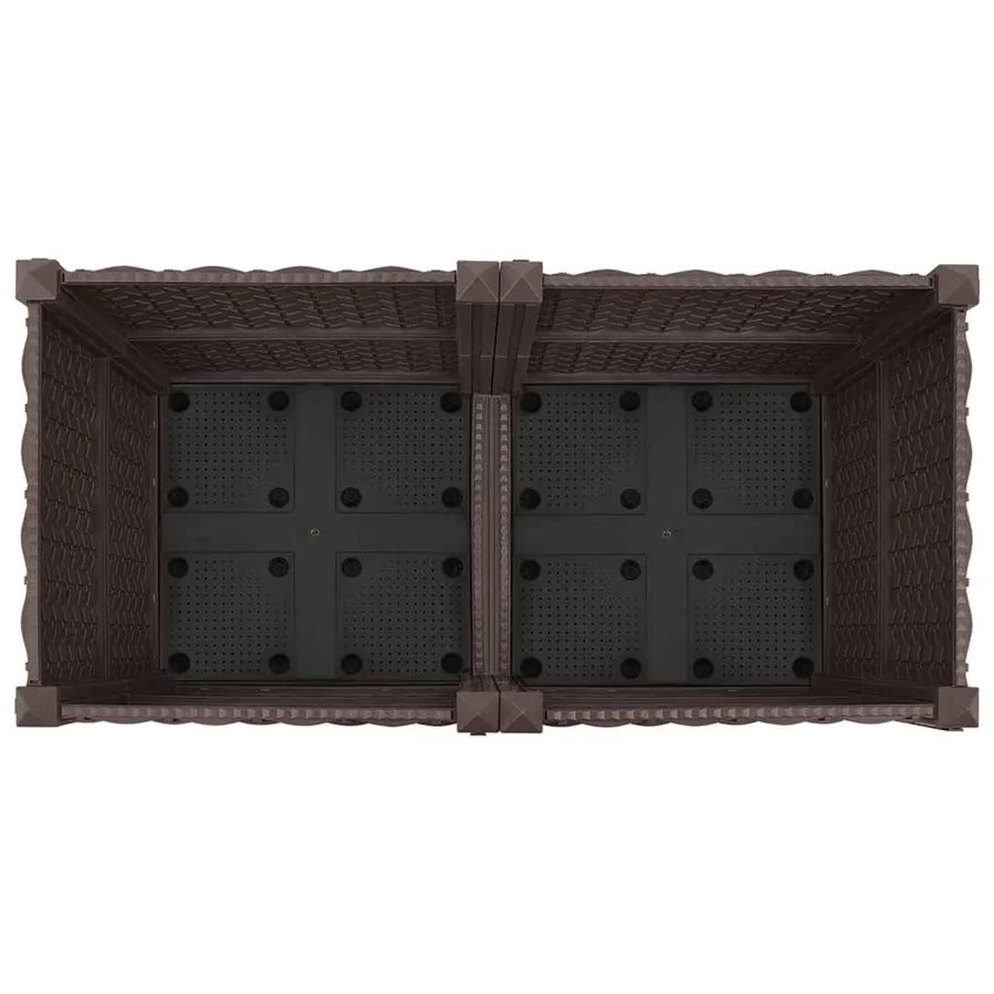 Jardinière avec Roues Marron 80 x 40 x 44 cm PP - 5