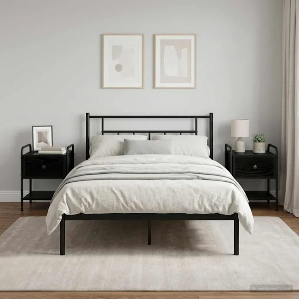 Table de chevet 2 pc Chêne noir Bois d'ingénierie