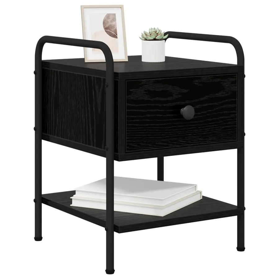 Table de chevet 2 pc Chêne noir Bois d'ingénierie - 3