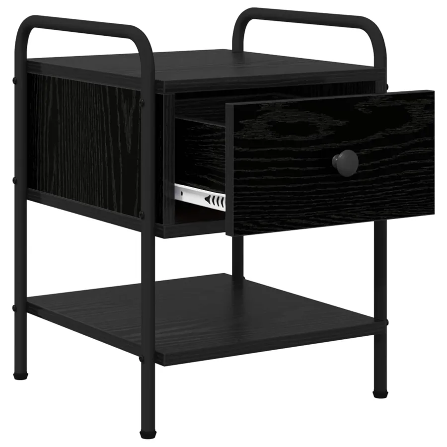Table de chevet 2 pc Chêne noir Bois d'ingénierie - 5
