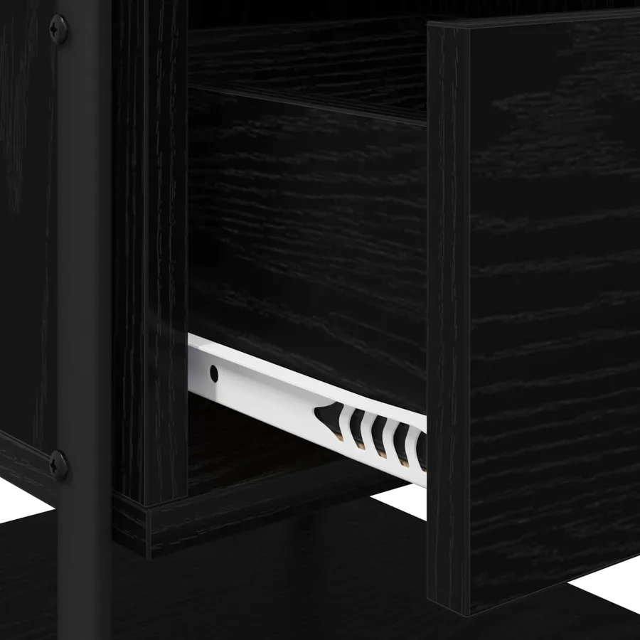 Table de chevet 2 pc Chêne noir Bois d'ingénierie - 9